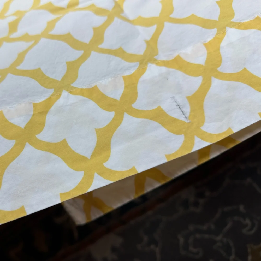Pottery Barn Marlo Marigold Trellis Print Cotton Shower Curtain